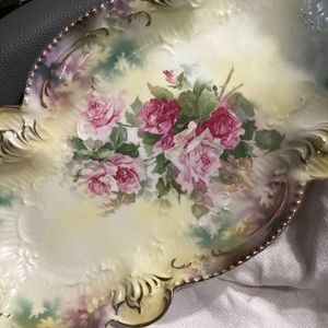 R. S. Prussia hand painted floral platter